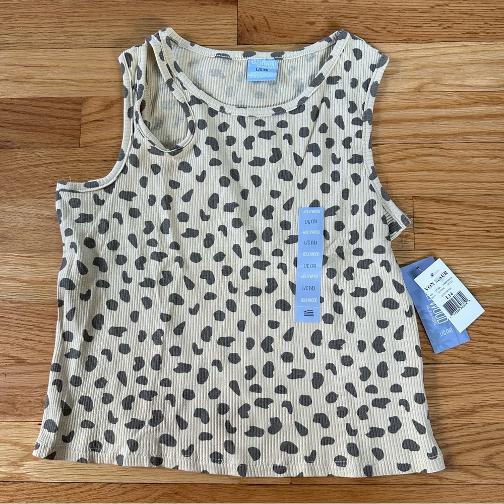 NWT Hollywood The Jean People Animal Print Tank Top Sz L 14 - Picture 5 of 8